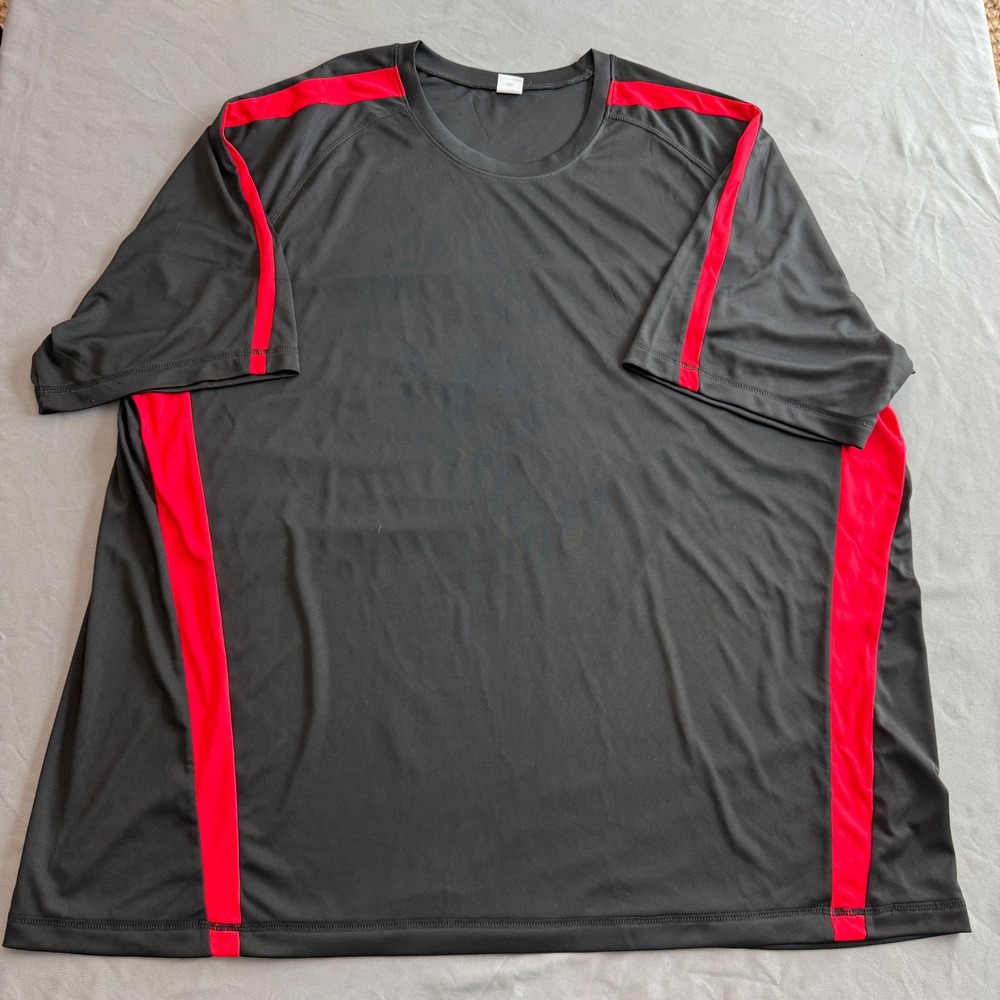 Sport-Tek Mens 4XL Black Red Colorblock Athletic Performance TShirt Short Sleeve